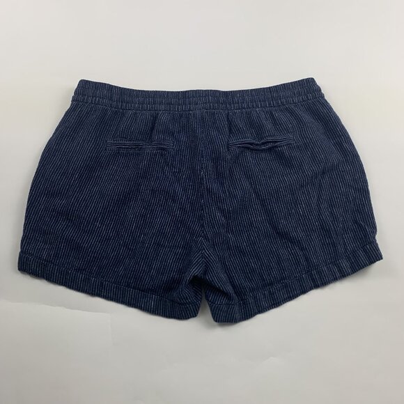 Old Navy Dark Blue Pinstripe Linen Blend Pull On Shorts L - Picture 5 of 5